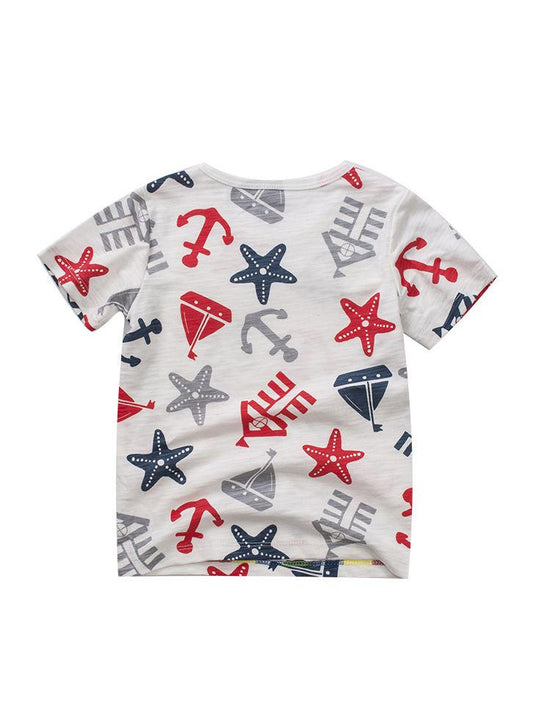 Sailing Boat Print Boys T-shirt - dianjiang-