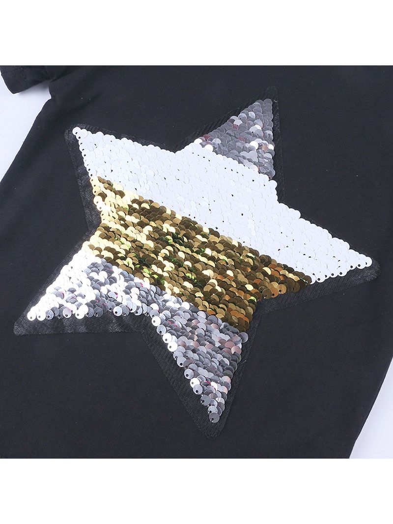 Sequins Star Color Changed T-shirt - dianjiang-