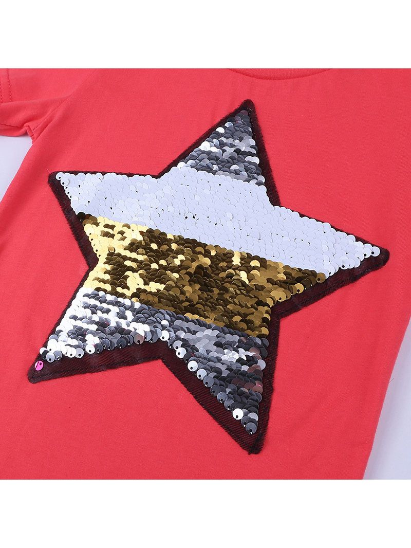 Sequins Star Color Changed T-shirt - dianjiang-