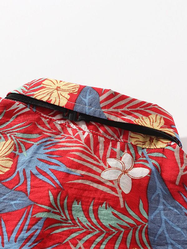 4-Piece Hawaii Style Baby Toddler Boy Outfit Shirt Matching Bowtie+Suspender Shorts - dianjiang-