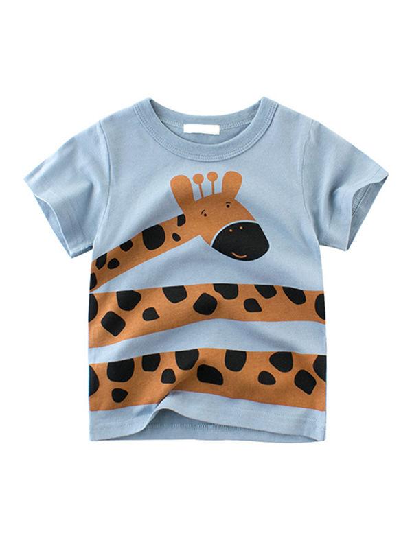 Animal Print Top Cotton Tee Short-sleeve T-shirt - dianjiang-