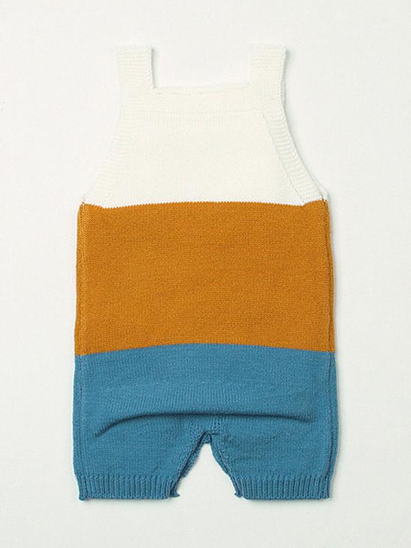 Sailboat Sea Gulls Onesies Knitted Suspender Romper Sleeveless Bodysuit - dianjiang-