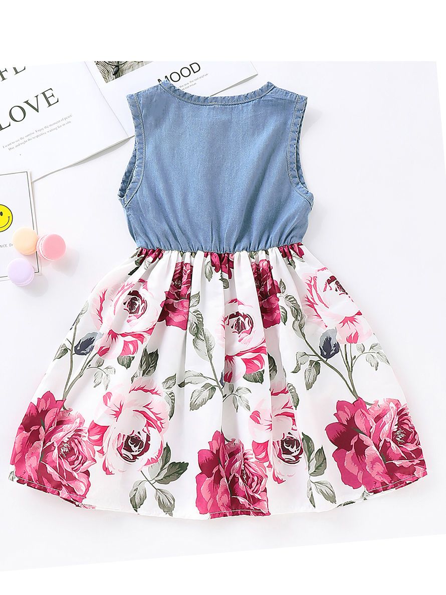 Flower Sleeveless Dress for Toddler Little Girl - dianjiang-