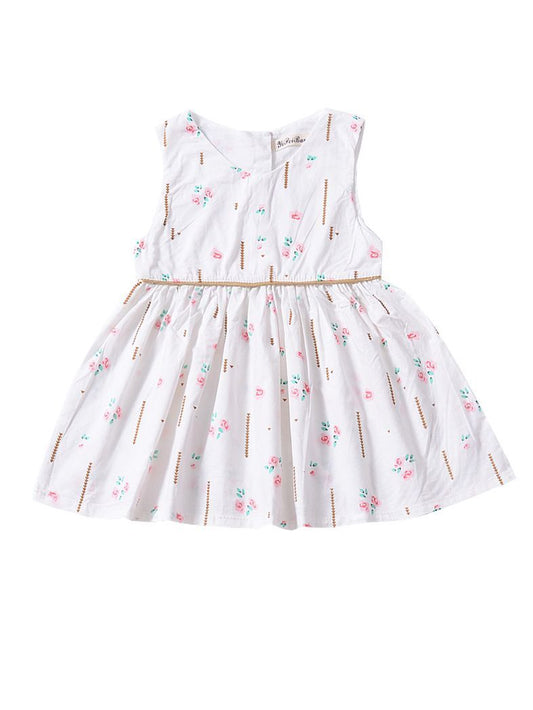 Stylish Little Girl Sleeveless Summer Flower Dress - dianjiang-
