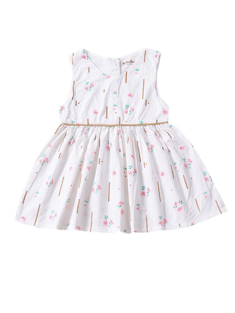 Stylish Little Girl Sleeveless Summer Flower Dress - dianjiang-