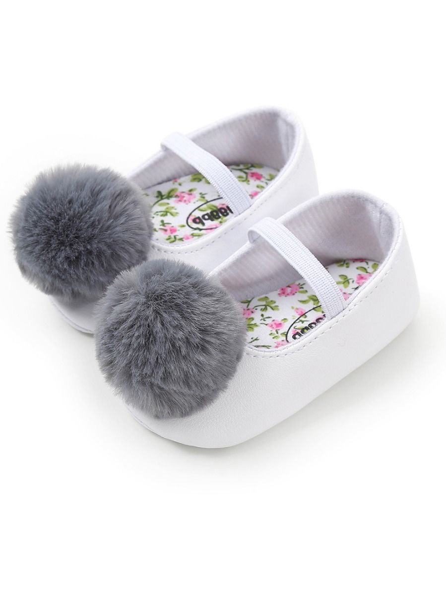 Small Fluff Ball Multi-Colored Princess Baby Girl Shoes - dianjiang-