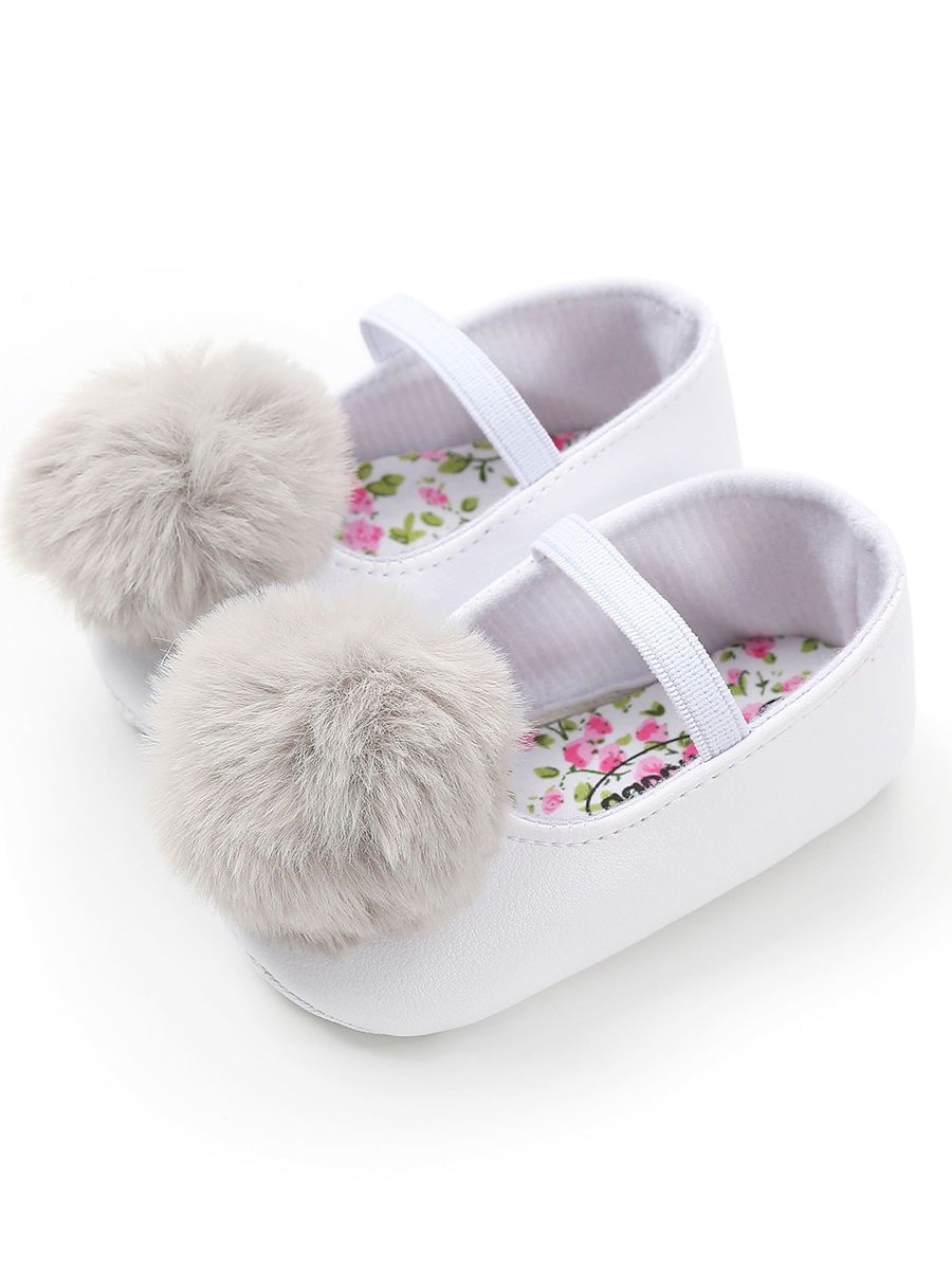 Small Fluff Ball Multi-Colored Princess Baby Girl Shoes - dianjiang-