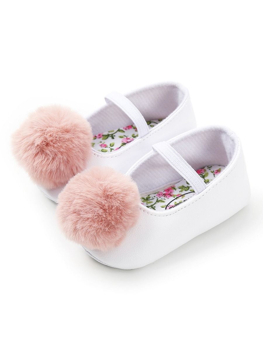 Small Fluff Ball Multi-Colored Princess Baby Girl Shoes - dianjiang-
