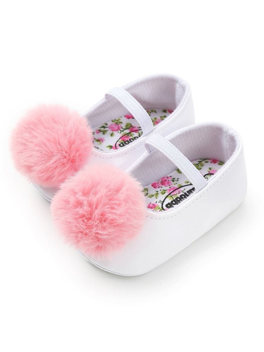 Small Fluff Ball Multi-Colored Princess Baby Girl Shoes - dianjiang-