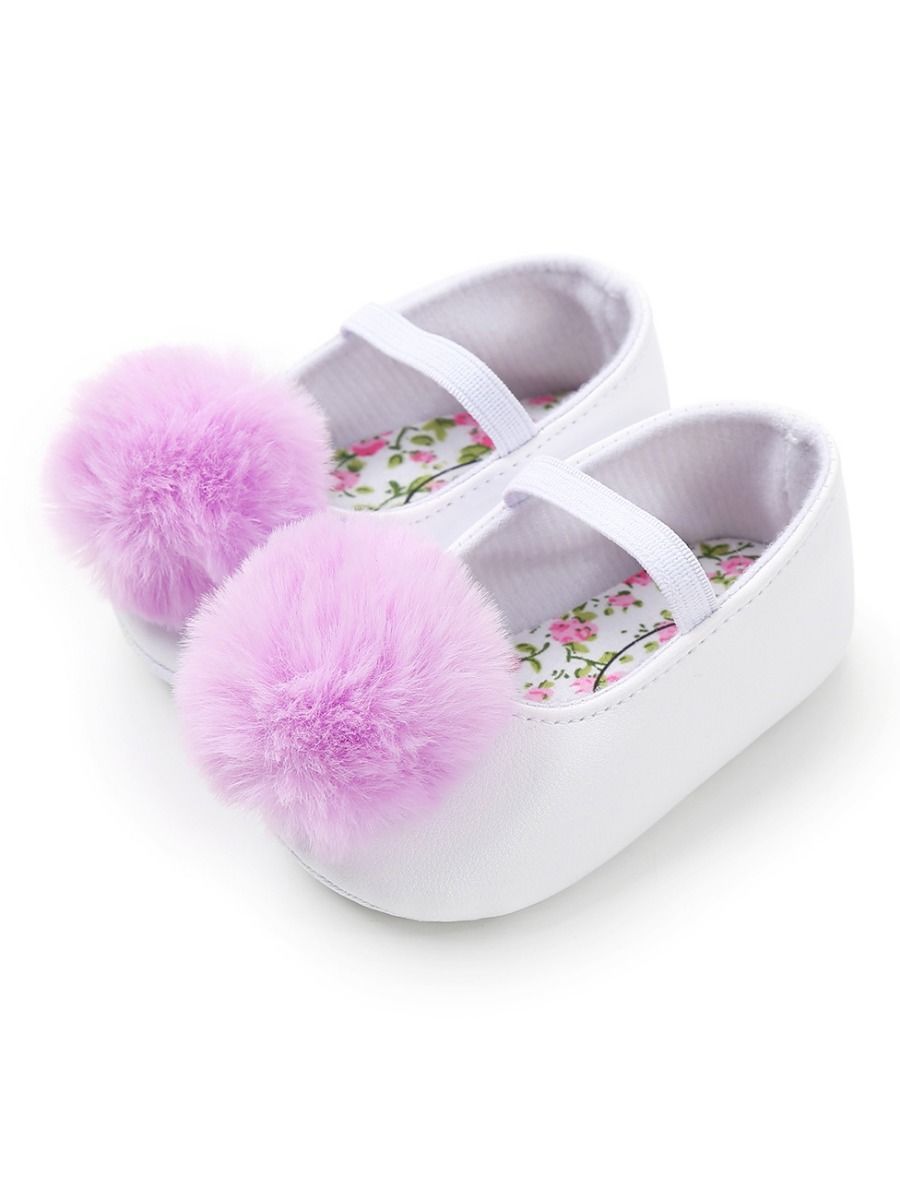 Small Fluff Ball Multi-Colored Princess Baby Girl Shoes - dianjiang-