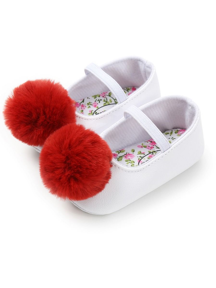 Small Fluff Ball Multi-Colored Princess Baby Girl Shoes - dianjiang-