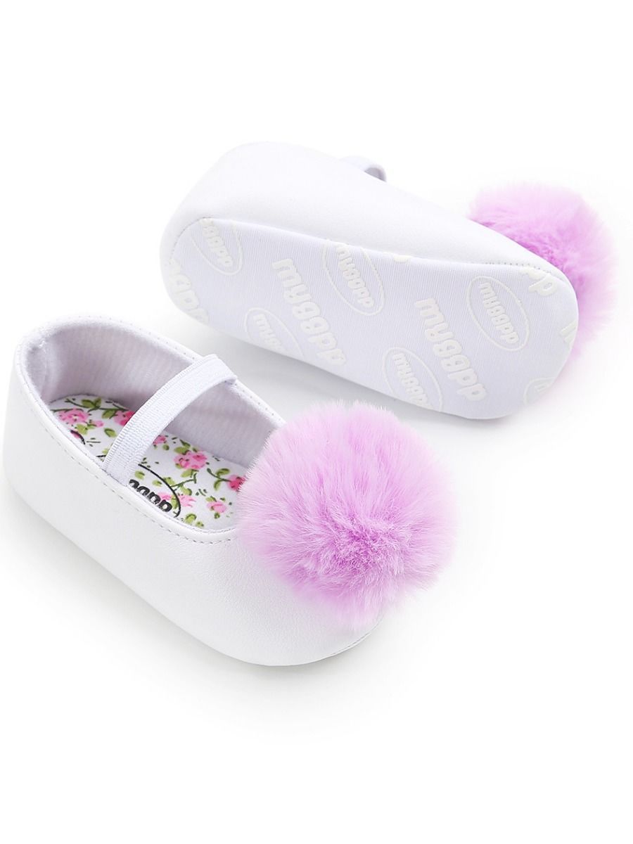 Small Fluff Ball Multi-Colored Princess Baby Girl Shoes - dianjiang-