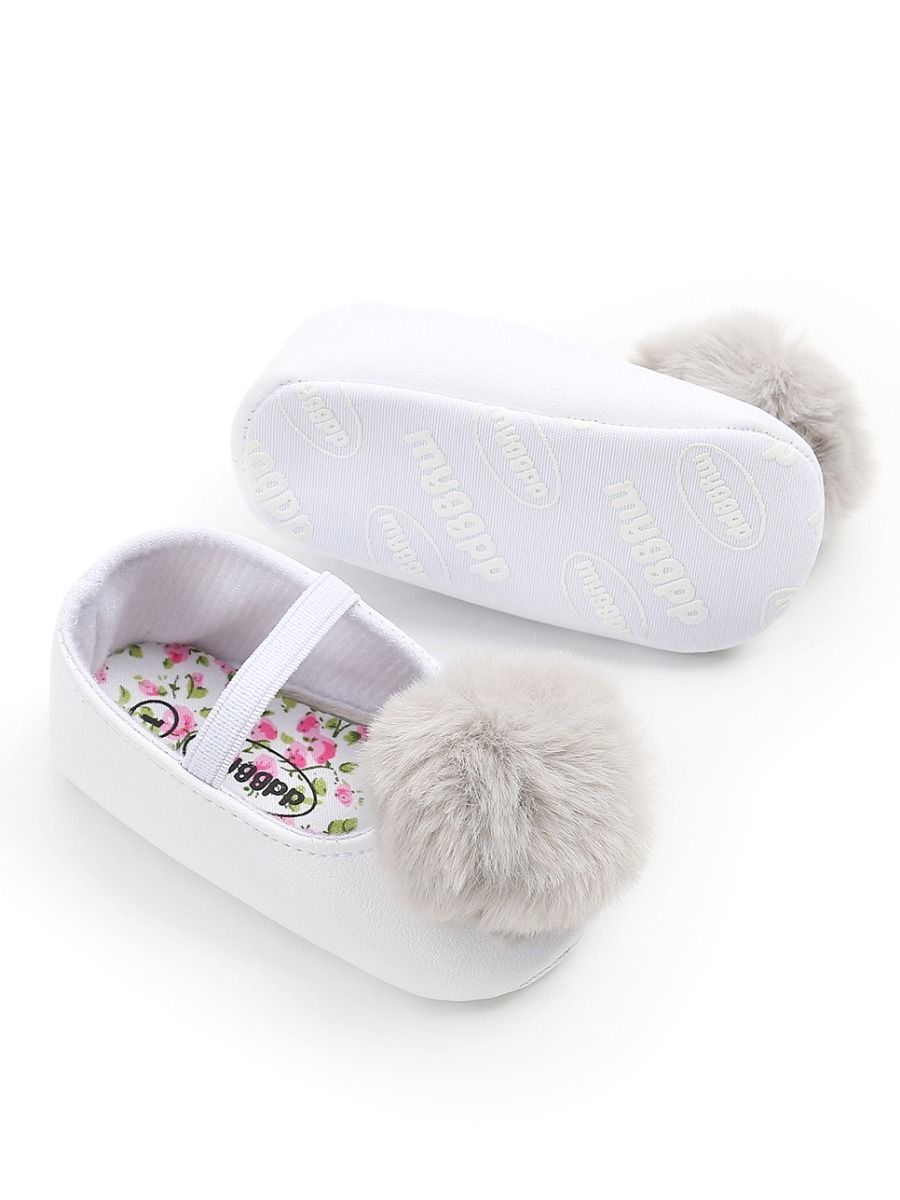 Small Fluff Ball Multi-Colored Princess Baby Girl Shoes - dianjiang-