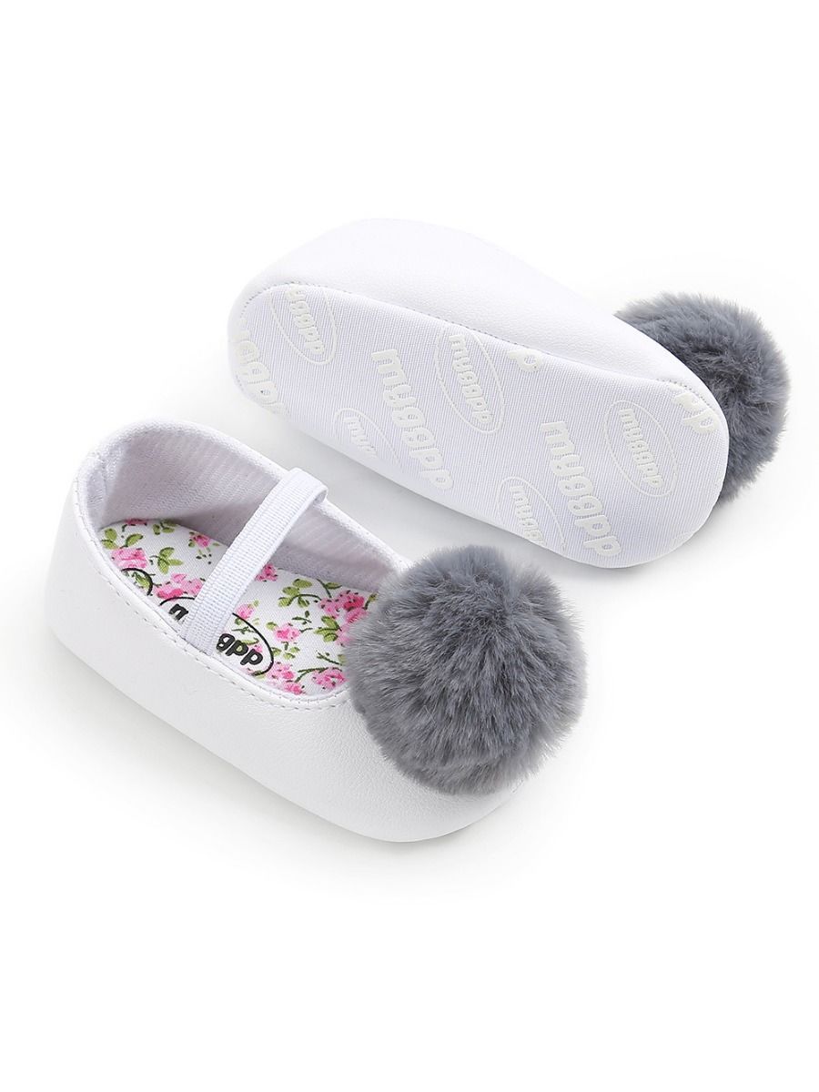Small Fluff Ball Multi-Colored Princess Baby Girl Shoes - dianjiang-