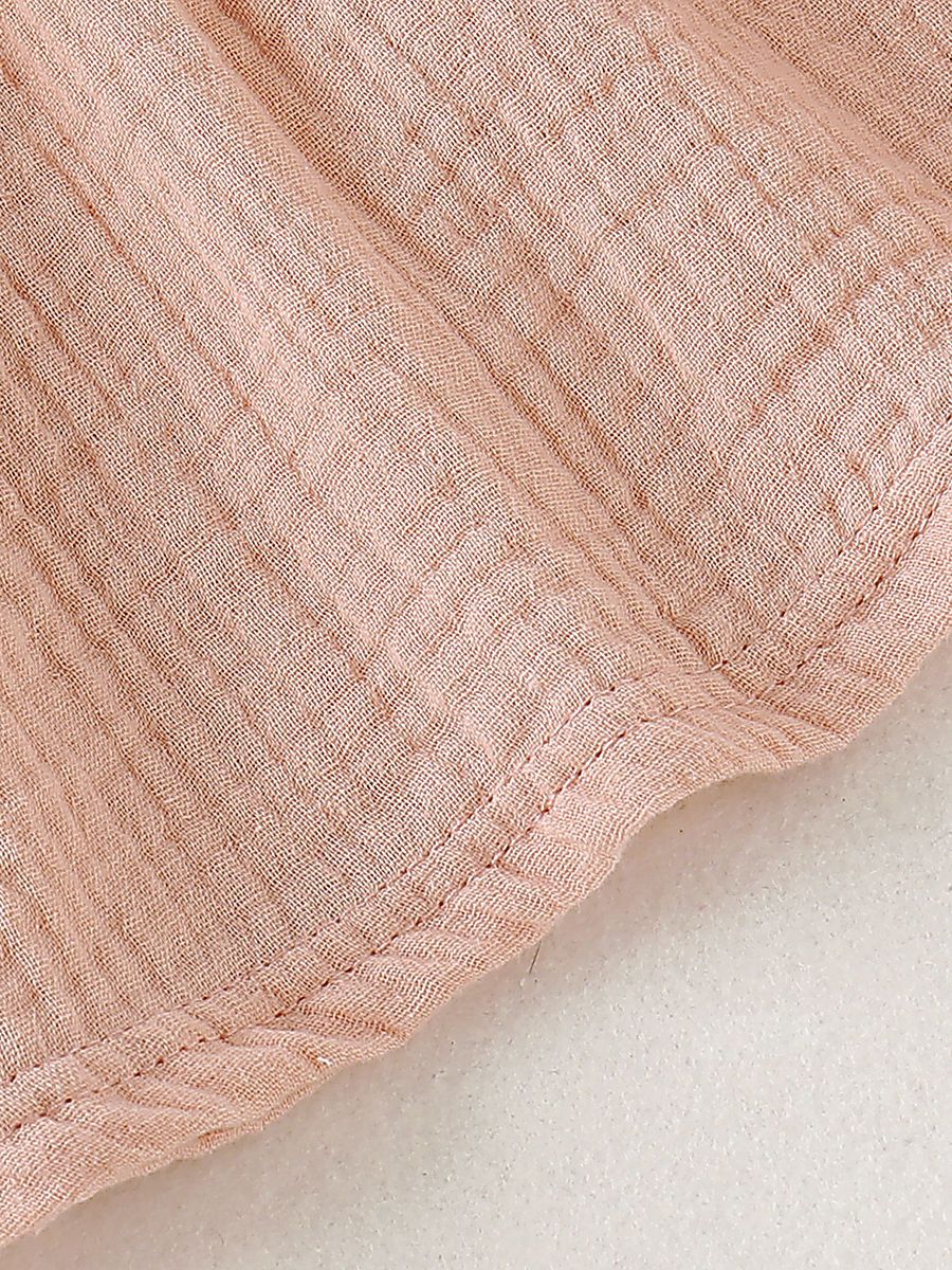 Solid Color Baby Toddler Girl Muslin Ruffle Suspender Dress - dianjiang-