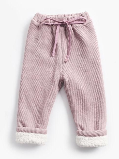 Solid Color Berber Fleece Rib Baby Toddler Kids Thick Warm Pants - dianjiang-