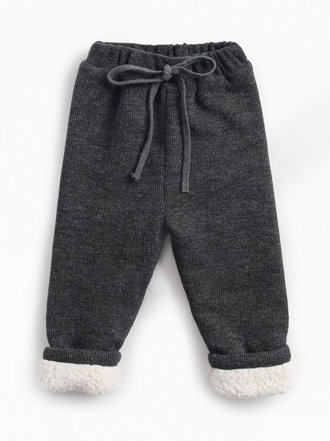 Solid Color Berber Fleece Rib Baby Toddler Kids Thick Warm Pants - dianjiang-