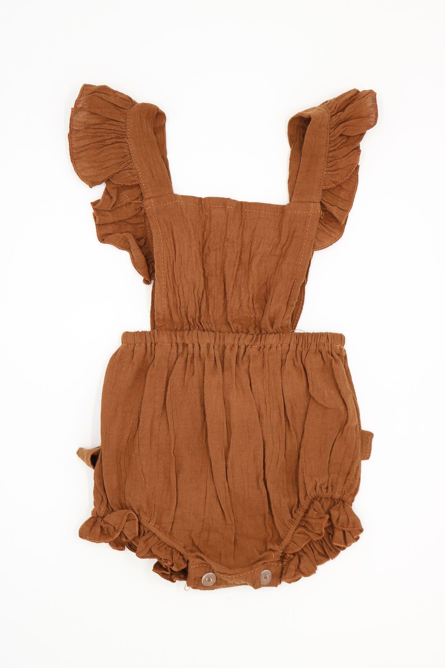 Solid Color Romper Backless Strapped Sleeveless Bodysuit for Baby Girls - dianjiang-