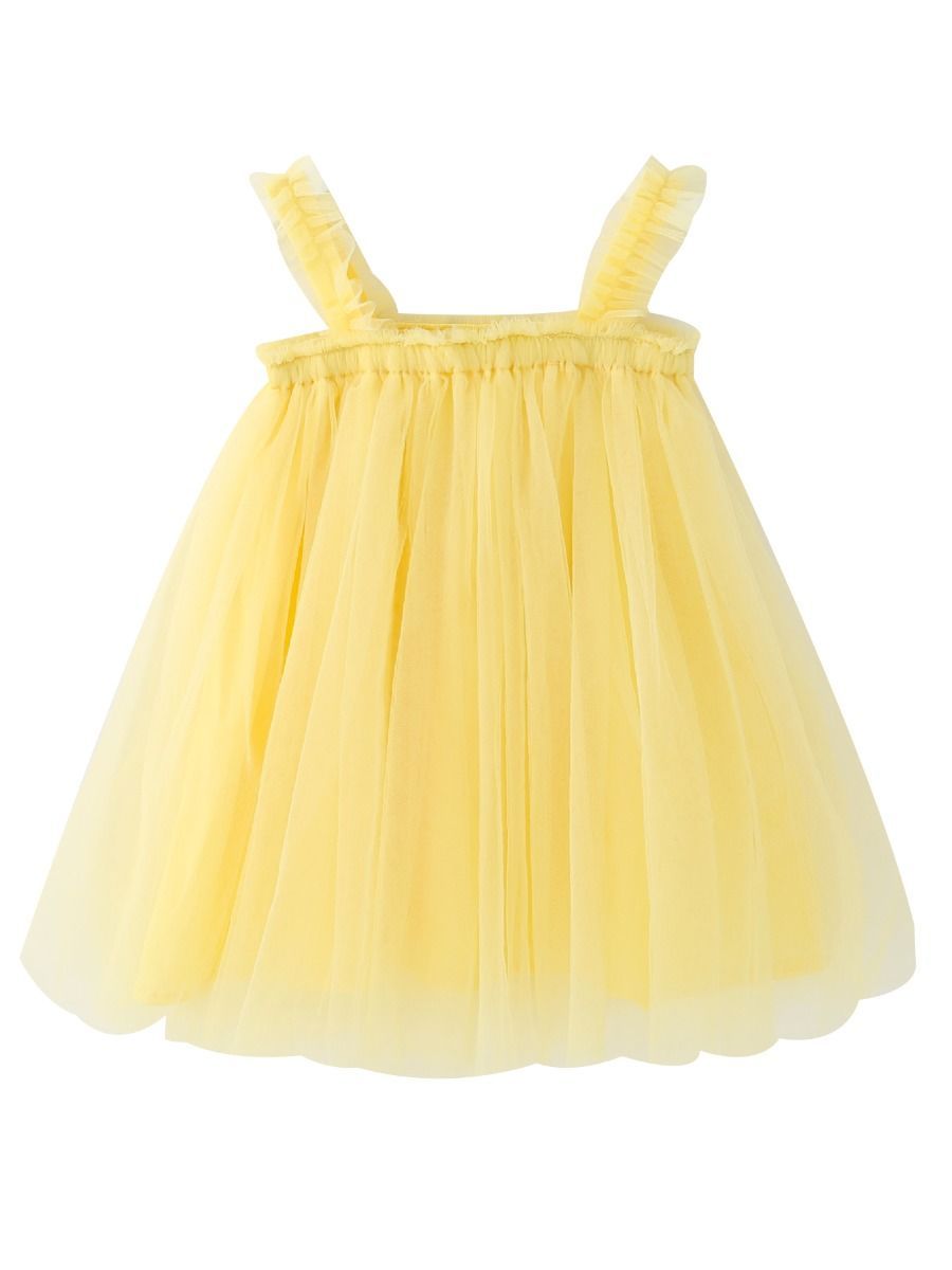 Fashion Solid Color Suspender Mesh Dress - dianjiang-