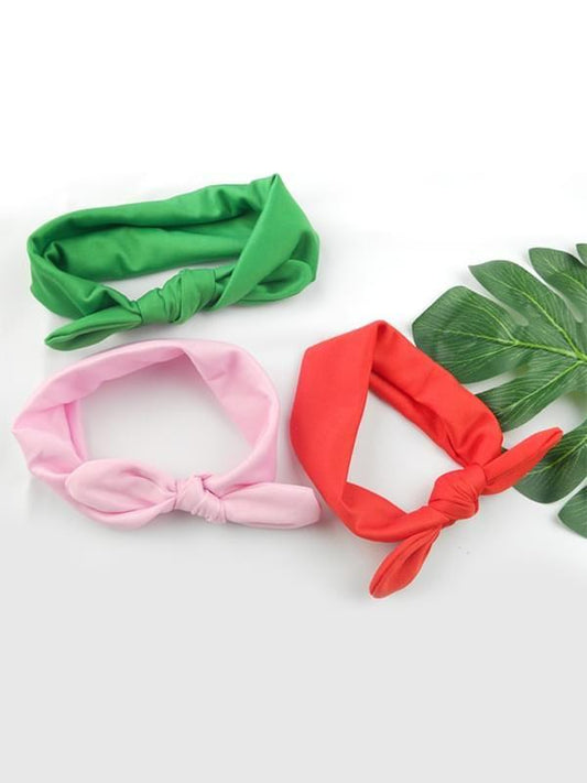 Solid Color Hair Clips Bowknot Elastic Hairband for Baby Toddler Girls - dianjiang-