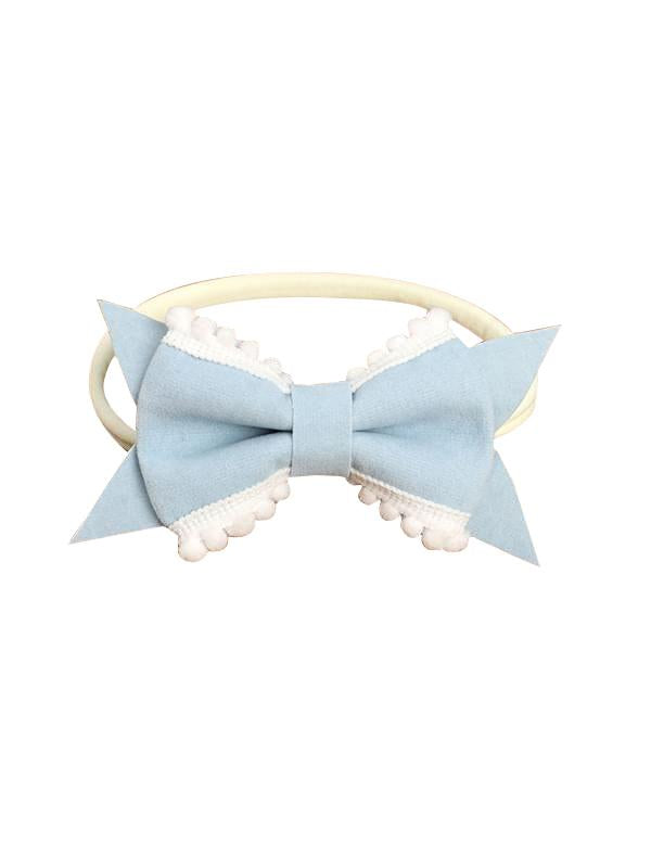 Solid Color Head-wear Cute Bow-knot Pattern Elastic Headband - dianjiang-