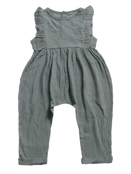 Solid Color Onesie Ruffle Baby Jumpsuit Overalls - dianjiang-