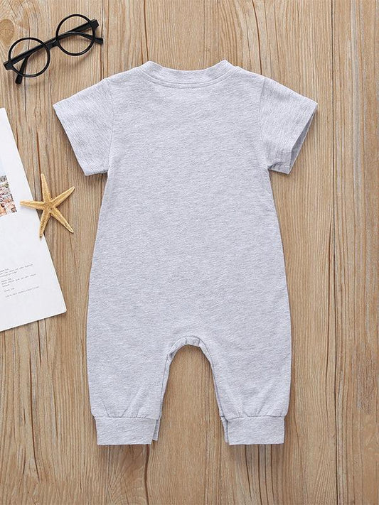 Solid Color Letters Printed Summer Baby Boys Overall - dianjiang-