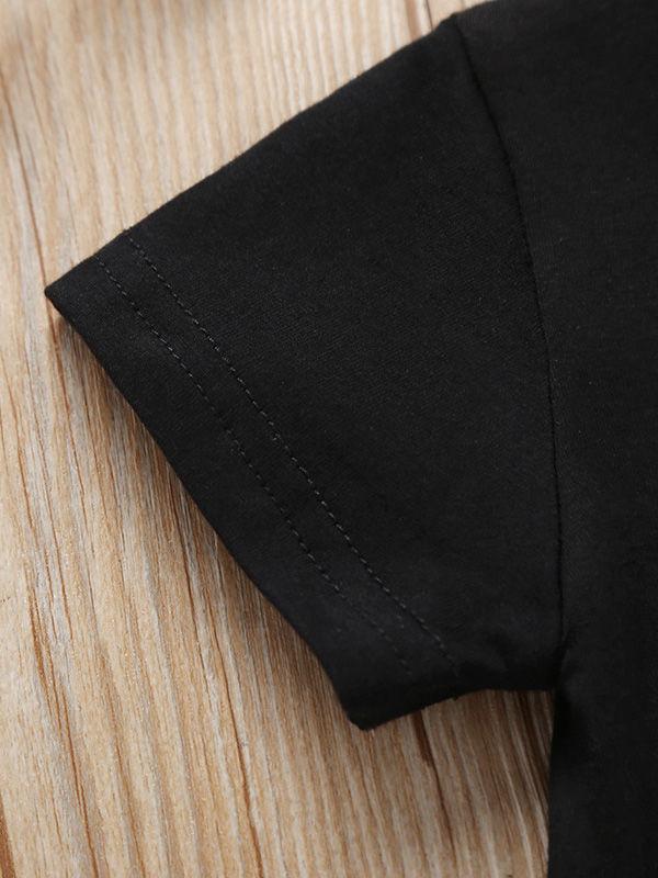 Solid Color Letters Printed Summer Baby Boys Overall - dianjiang-