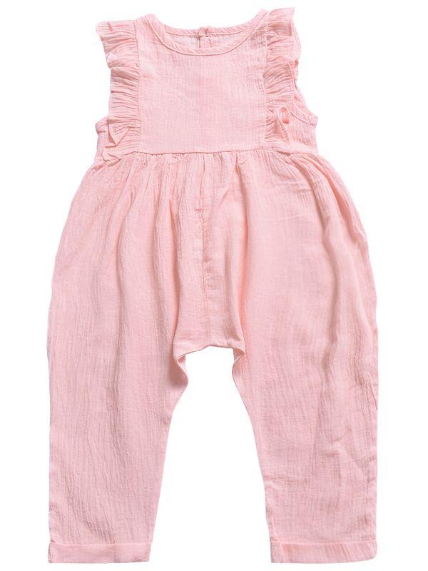 Solid Color Onesie Ruffle Baby Jumpsuit Overalls - dianjiang-