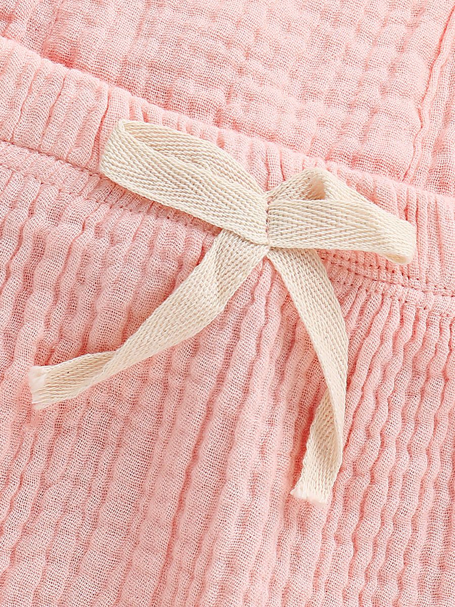 Solid Color Ruffle Muslin Baby Girl Onesie Romper - dianjiang-