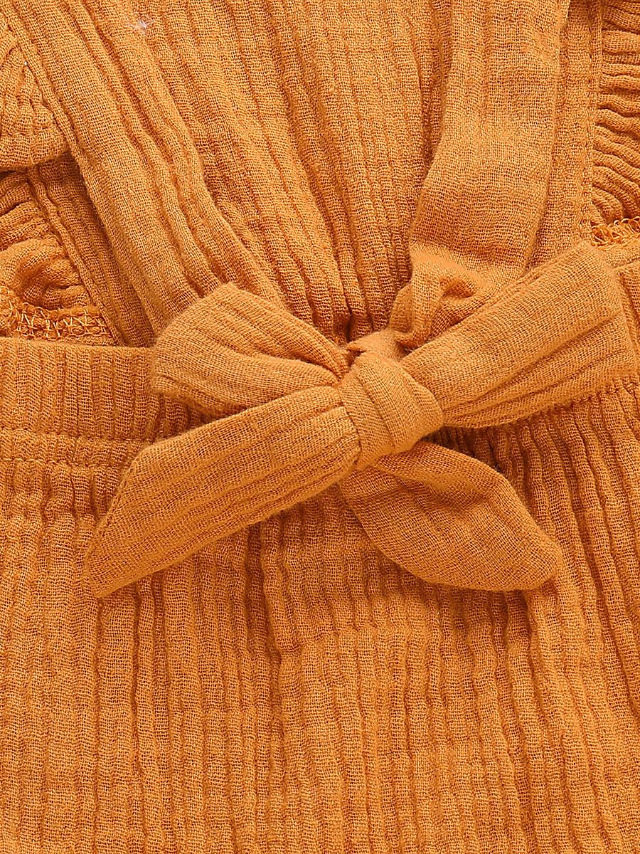 Solid Color Ruffle Muslin Baby Girl Onesie Romper - dianjiang-