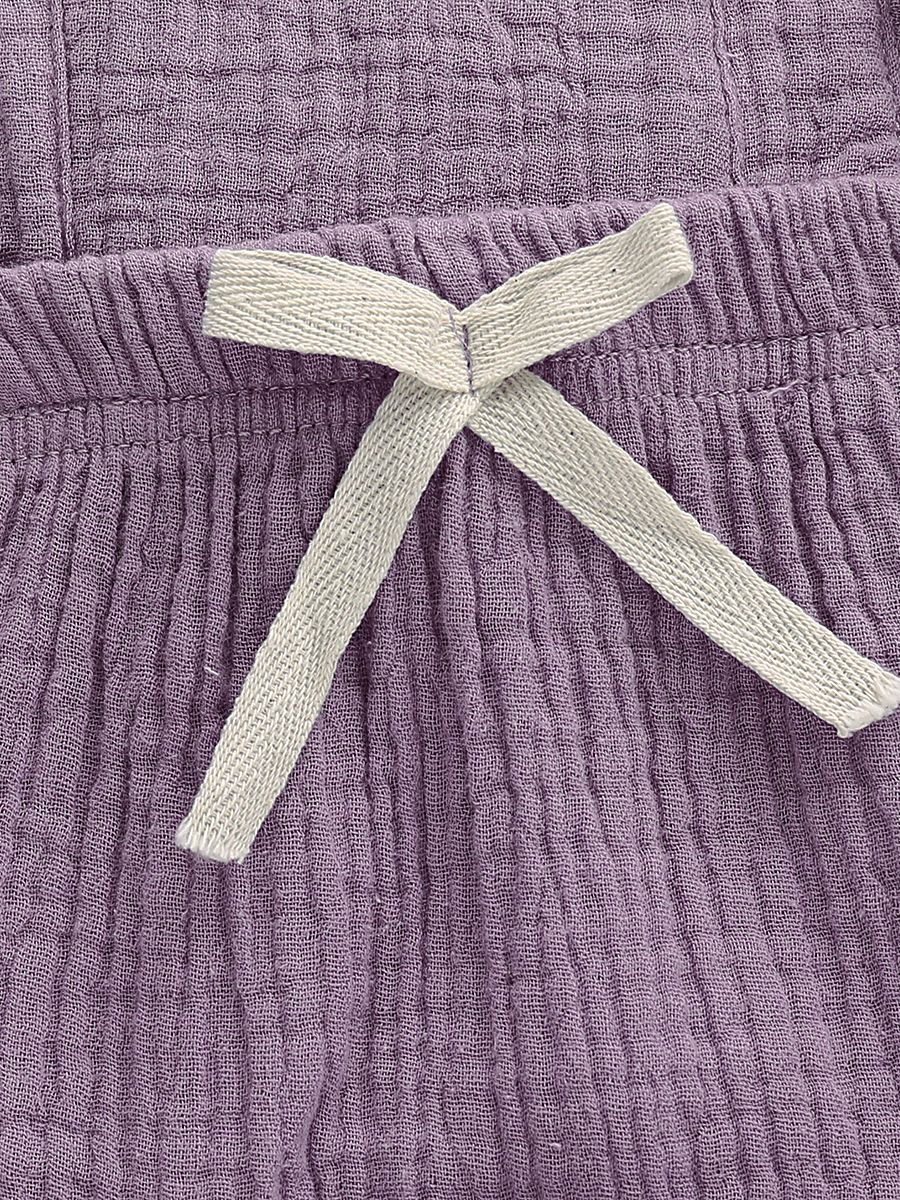 Solid Color Ruffle Muslin Baby Girl Onesie Romper - dianjiang-