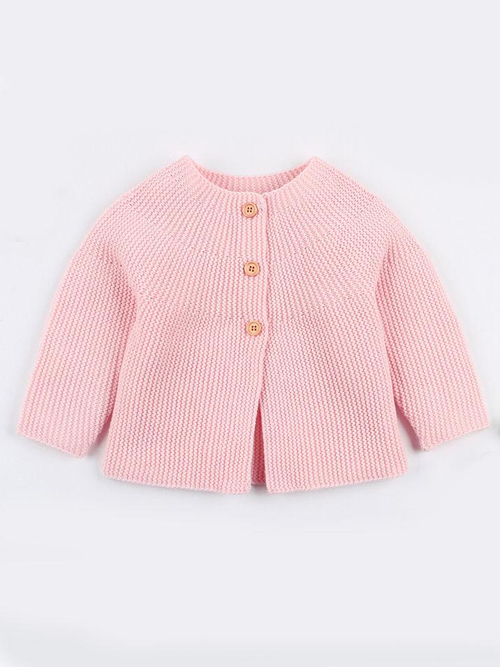 Solid Color Spanish Style Clothes Baby Girls Knitted Cardigan - dianjiang-