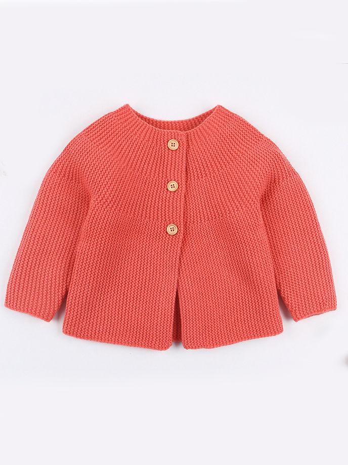 Solid Color Spanish Style Clothes Baby Girls Knitted Cardigan - dianjiang-
