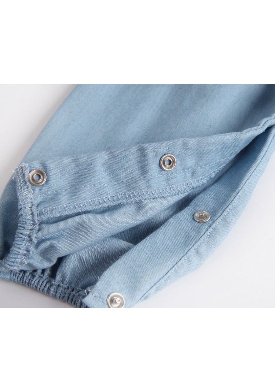 Spanish Blue Ruffled Sleeveless Summer Baby Onesie Jumpsuit - dianjiang-