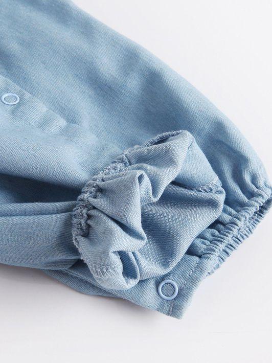 Spanish Blue Ruffled Sleeveless Summer Baby Onesie Jumpsuit - dianjiang-