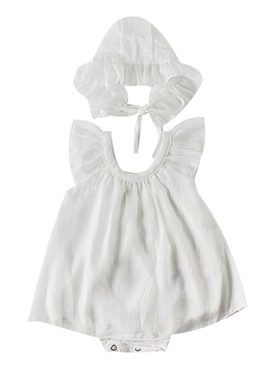 2-Piece Outfits Spanish Style Baby Girl Romper +Ruffle Hat - dianjiang-