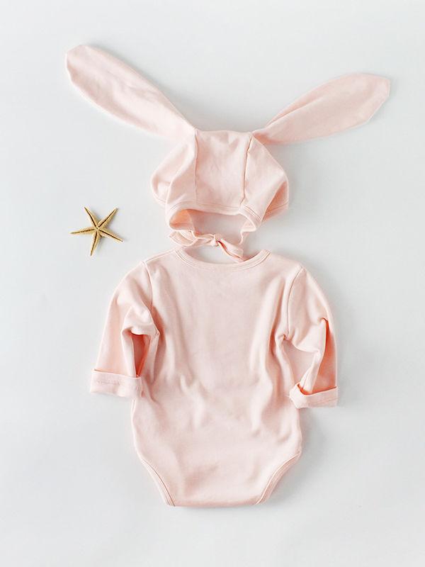 Spanish Style Baby Easter Clothes Set Long Sleeve Cotton Romper+Bunny Ear Detachable Hat - dianjiang-