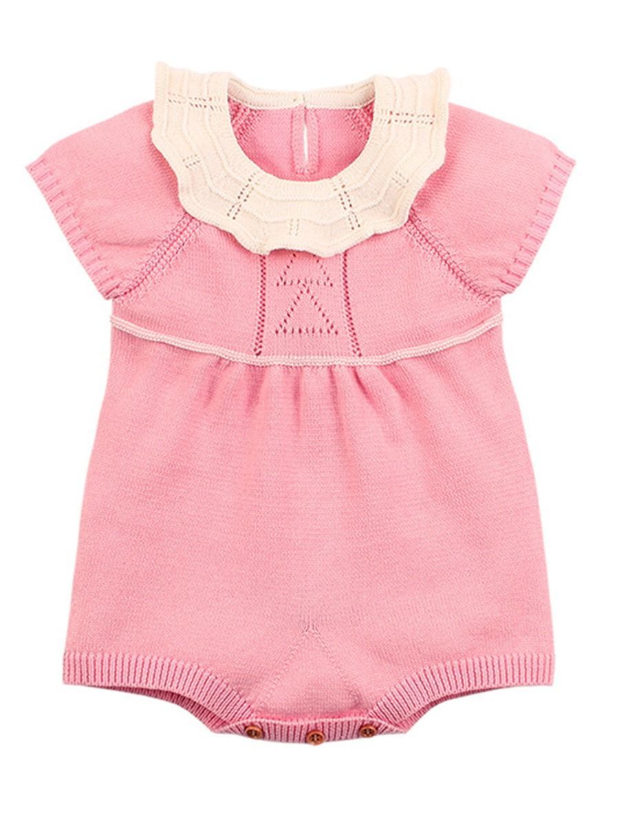 Spanish Style Solid Color Onesie Baby Crochet Bodysuit - dianjiang-