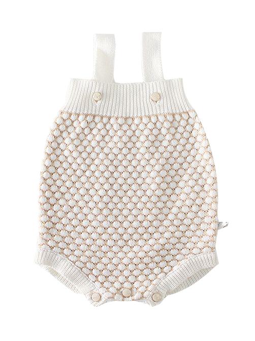 Spanish Style Outwear Crochet Dots Onesie Suspender Cotton Baby Romper - dianjiang-