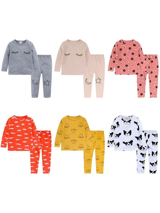Spring 2-Piece Toddler Kids Unisex Cartoon Pajamas Set-6 Colors - dianjiang-