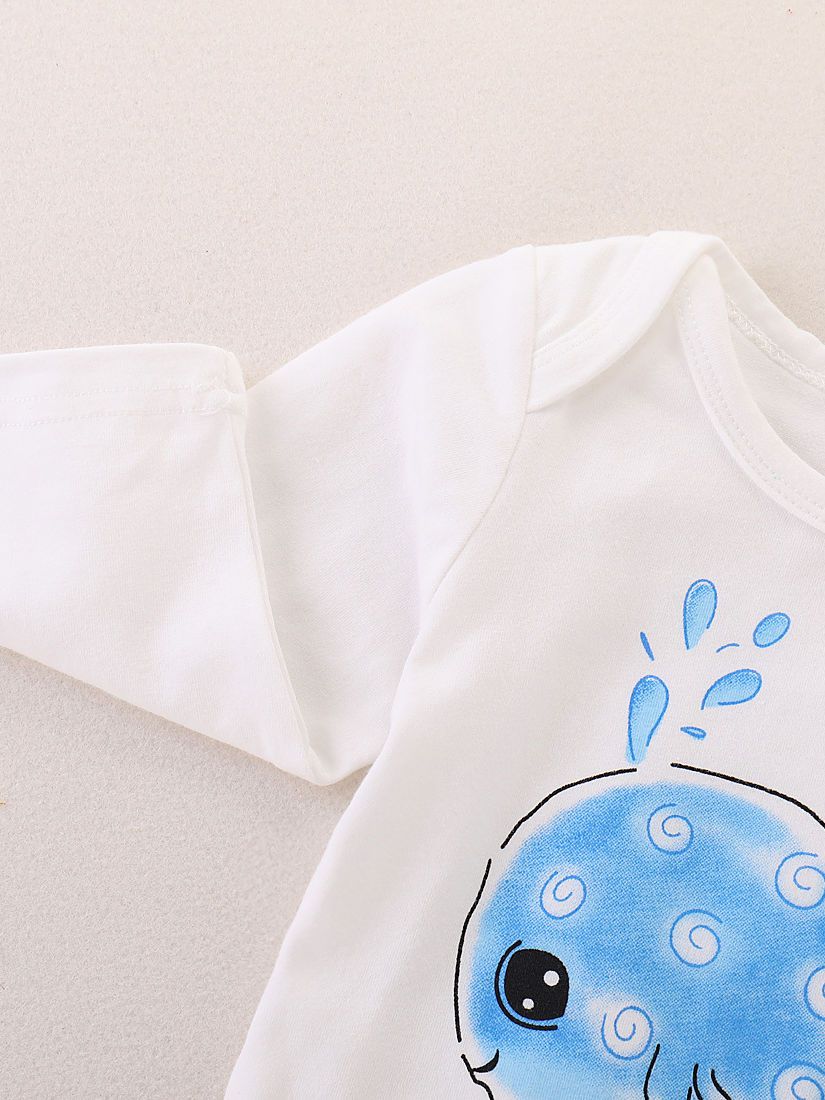 Spring Autumn 2-piece Cute Infant Dolphin Bodysuit & Pants Outfit - dianjiang-