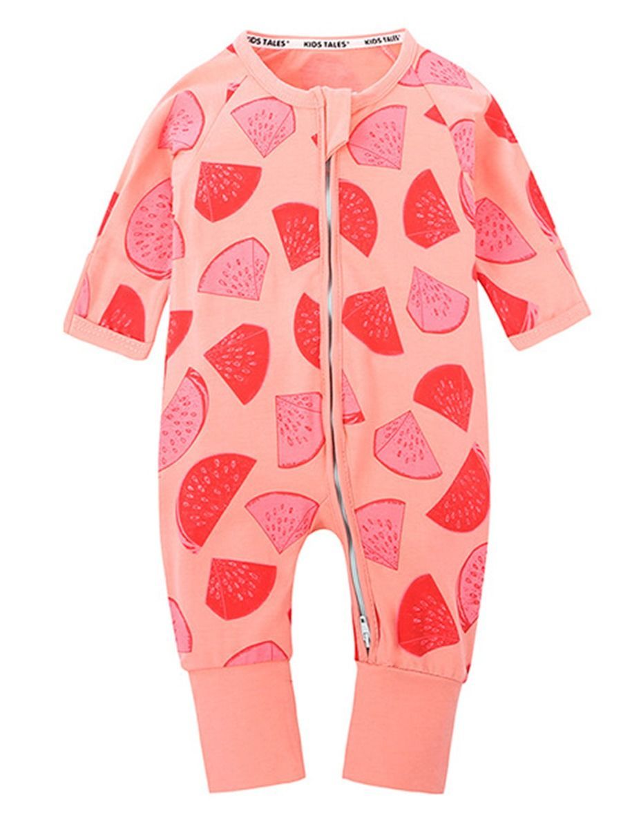 Spring Autumn Cartoon Printed Zip Jumpsuit Overalls - dianjiang-