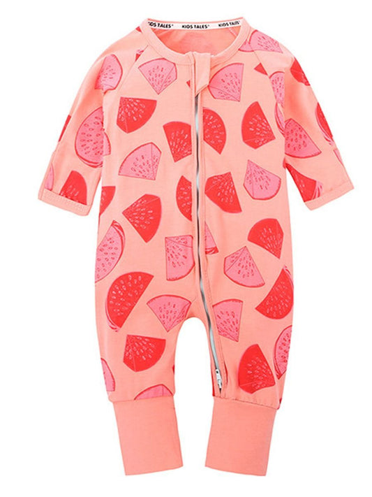 Spring Autumn Cartoon Printed Zip Jumpsuit Overalls - dianjiang-