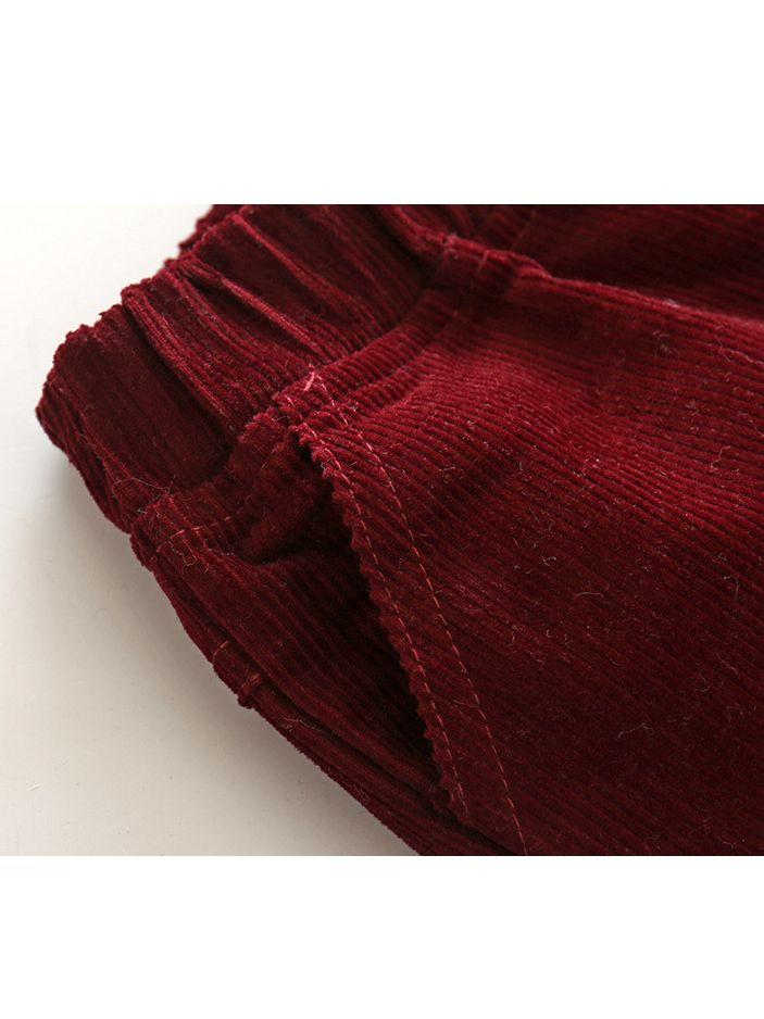 Spring 3- Piece Baby Boys Clothes Set Checked Bodysuit and Corduroy Pants and Bow Tie - dianjiang-