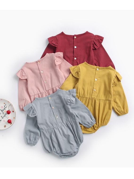 Spring Fall Ruffled Long Sleeve Infant Toddler Girls Romper - dianjiang-