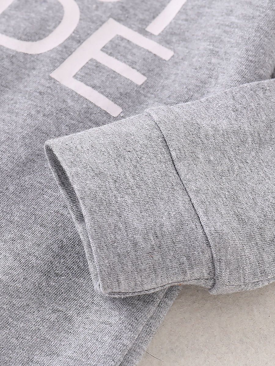 Spring Gray Long-sleeved Hooded Baby Jumpsuit Overalls - dianjiang-