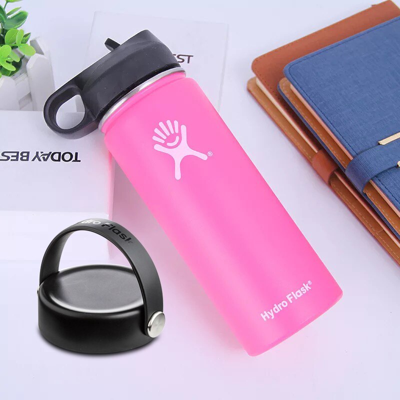 Stainless Steel Water Bottle Insulated Tumbler Flask With 2 Lids Portable Firm Durable Wide Mouth GYM Outdoor Thermos Flask - dianjiang-