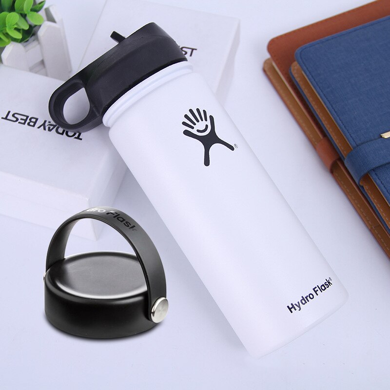 Stainless Steel Water Bottle Insulated Tumbler Flask With 2 Lids Portable Firm Durable Wide Mouth GYM Outdoor Thermos Flask - dianjiang-