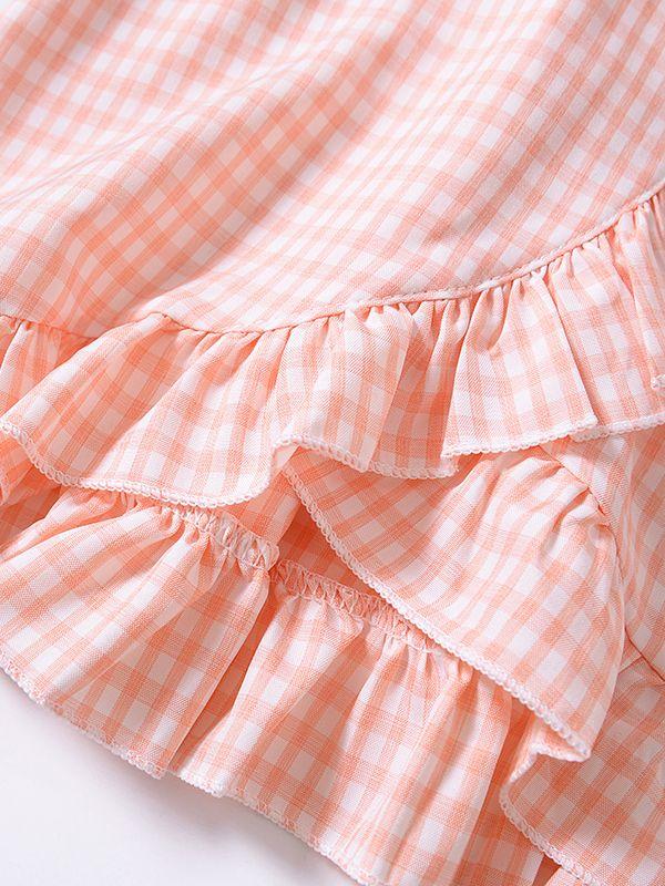 Stylish 2-piece Set Toddler Baby Girl Checked Tops+Skirt - dianjiang-